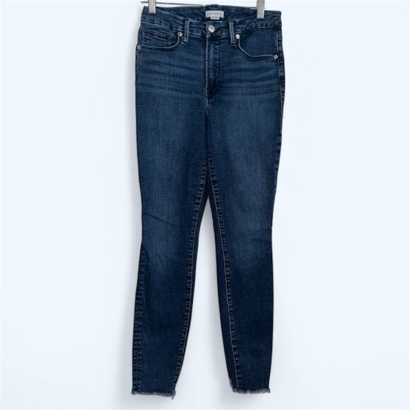 Good American  Good Leg Skinny Jeans Size 6/28 distressed GLRE873T  raw hem - Picture 1 of 4